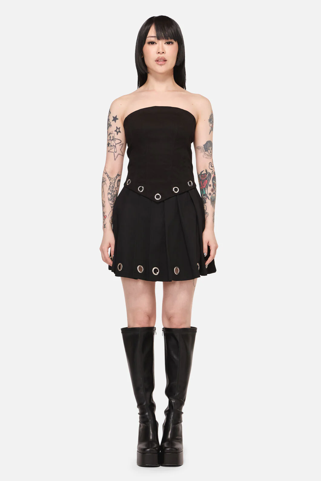 Inferno Eyelet Punk Corset Top - Image 4