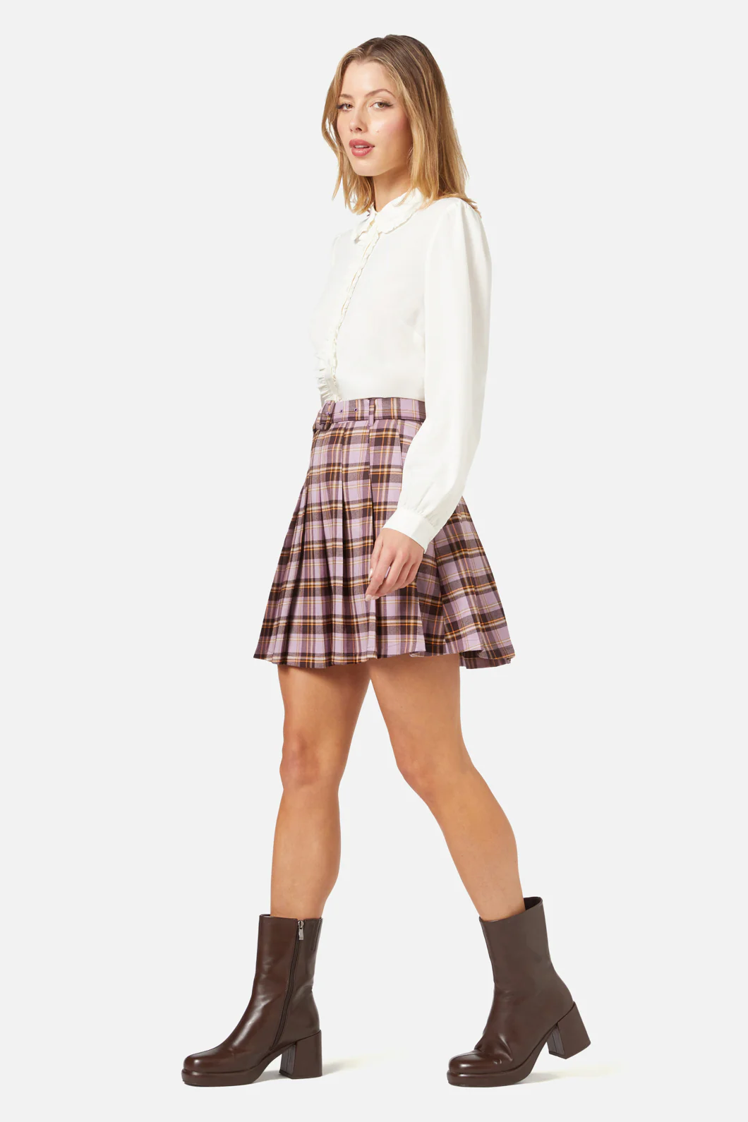 Jeannie Check Mini Skirt - Image 3