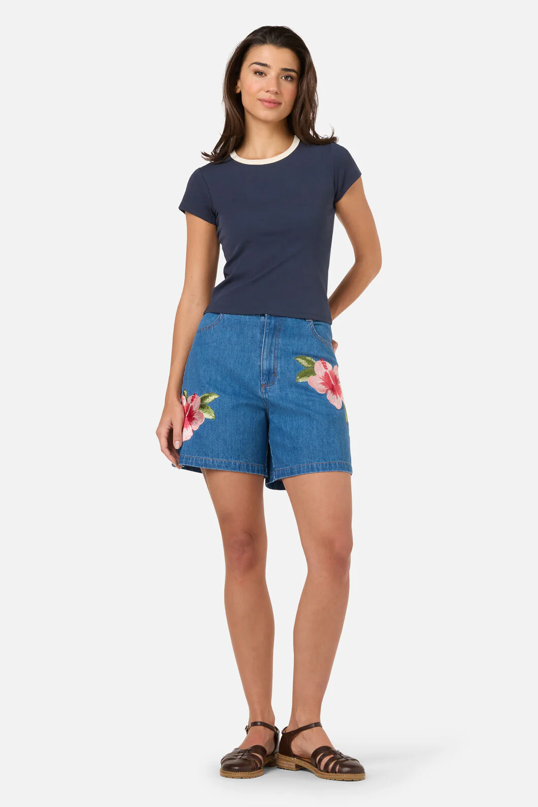 Jodie Contrast Bind Ringer Tee - Image 2