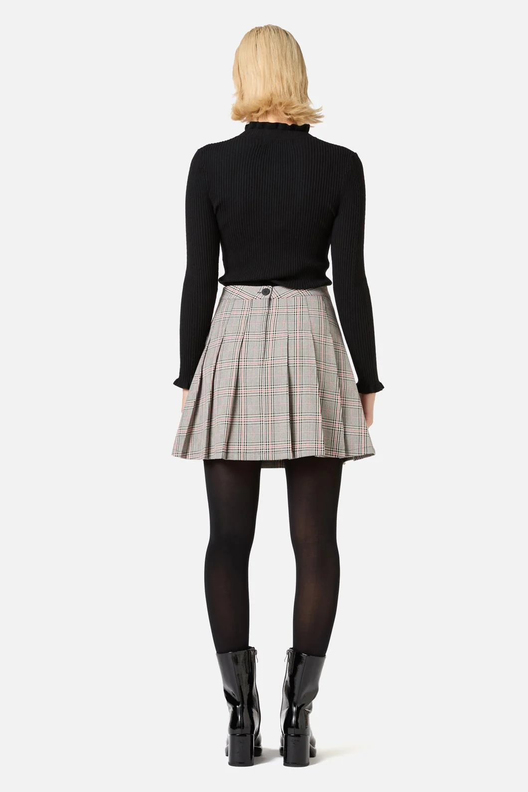 Joe Check Pleated Mini Skirt - Image 4