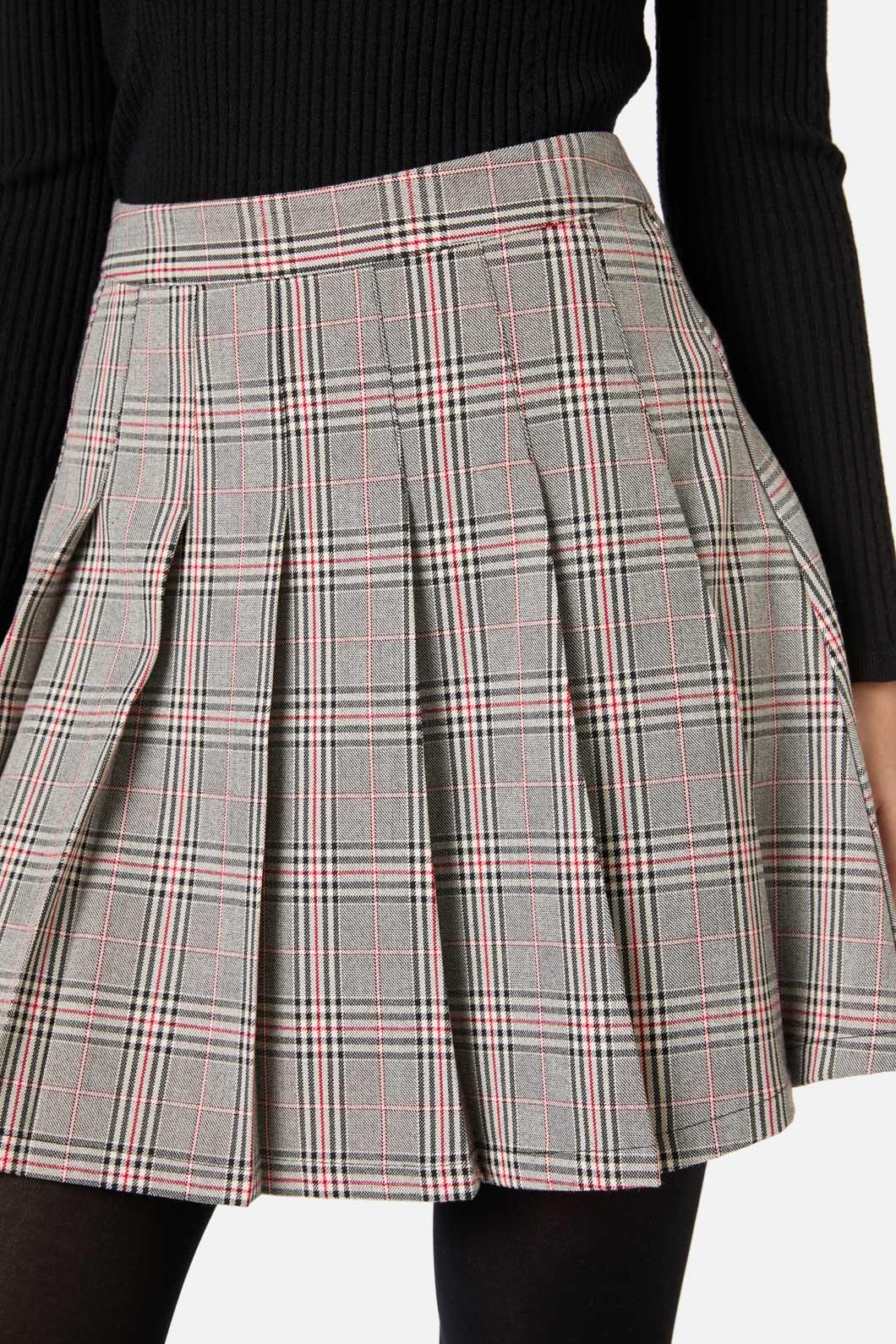 Joe Check Pleated Mini Skirt - Image 5