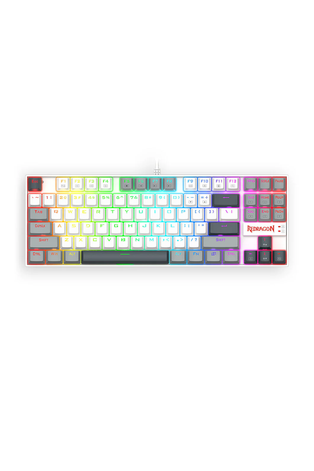 Redragon K552WGL-RGB Kumara Wired Mechanical Keyboard - White/Grey