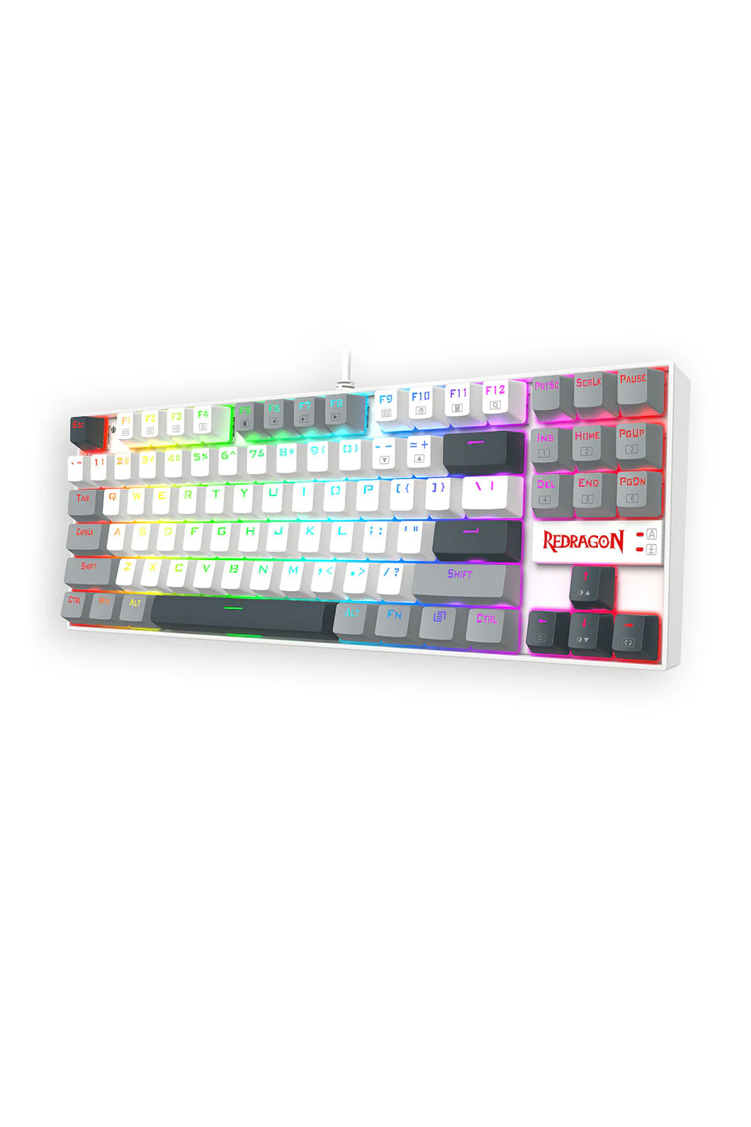 Redragon K552WGL-RGB Kumara Wired Mechanical Keyboard - White/Grey - Image 2