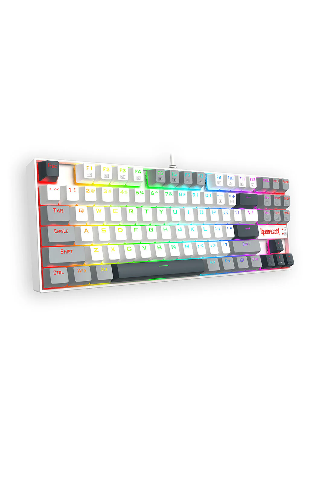 Redragon K552WGL-RGB Kumara Wired Mechanical Keyboard - White/Grey - Image 6