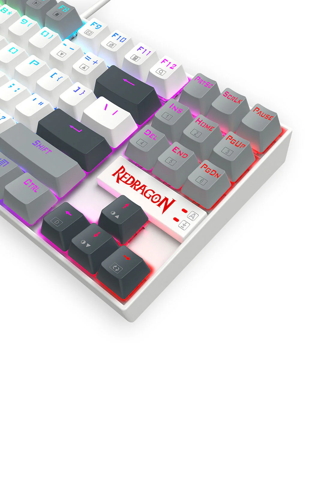 Redragon K552WGL-RGB Kumara Wired Mechanical Keyboard - White/Grey - Image 7