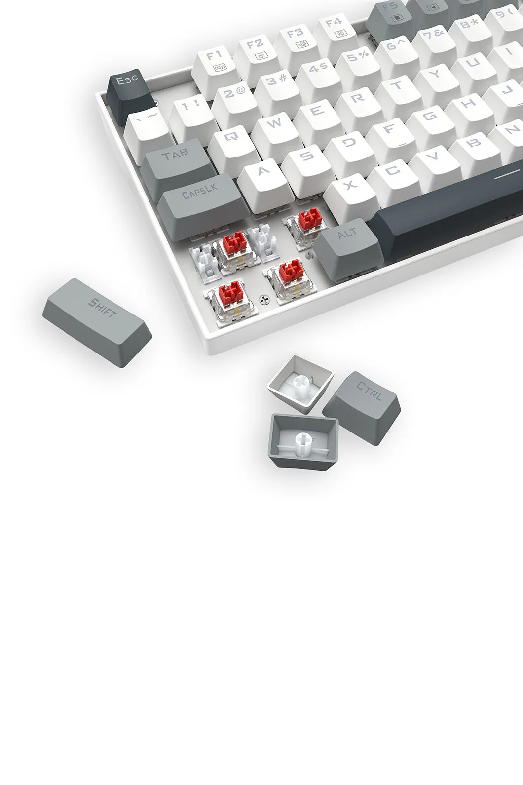 Redragon K552WGL-RGB Kumara Wired Mechanical Keyboard - White/Grey - Image 8