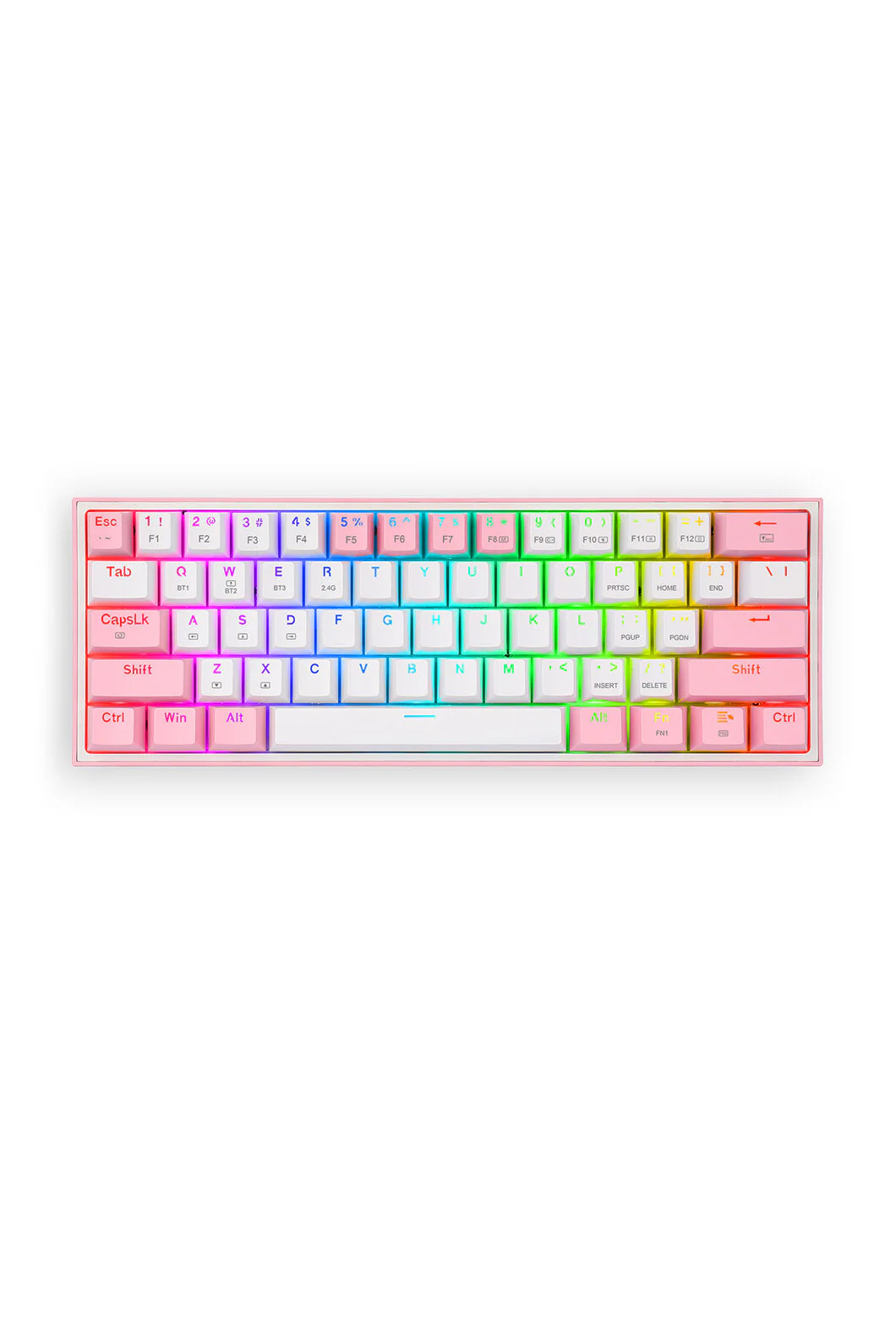 Redragon K616-RGB Fizz Pro Pink/White 65% Tri-Mode Wireless Mechanical Gaming Keyboard - Image 3