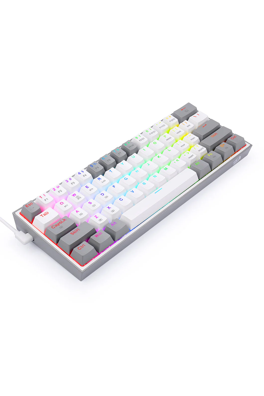 Redragon K616-RGB Fizz Pro White Grey 65% Tri-Mode Wireless Mechanical Gaming Keyboard - Image 4
