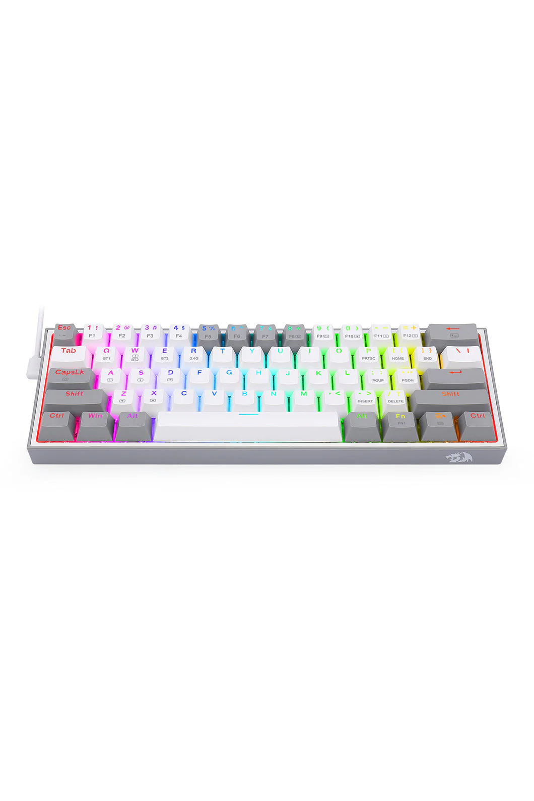 Redragon K616-RGB Fizz Pro White Grey 65% Tri-Mode Wireless Mechanical Gaming Keyboard - Image 8