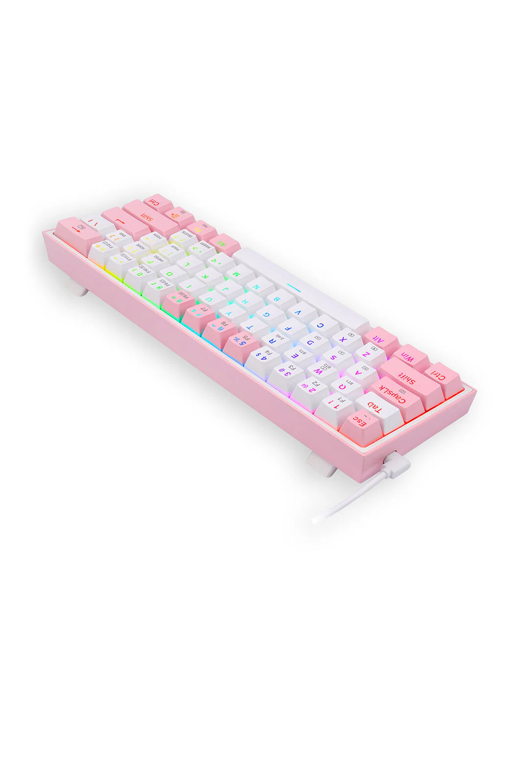 Redragon K616-RGB Fizz Pro White Pink 65% Tri-Mode Wireless Mechanical Gaming Keyboard - Image 15
