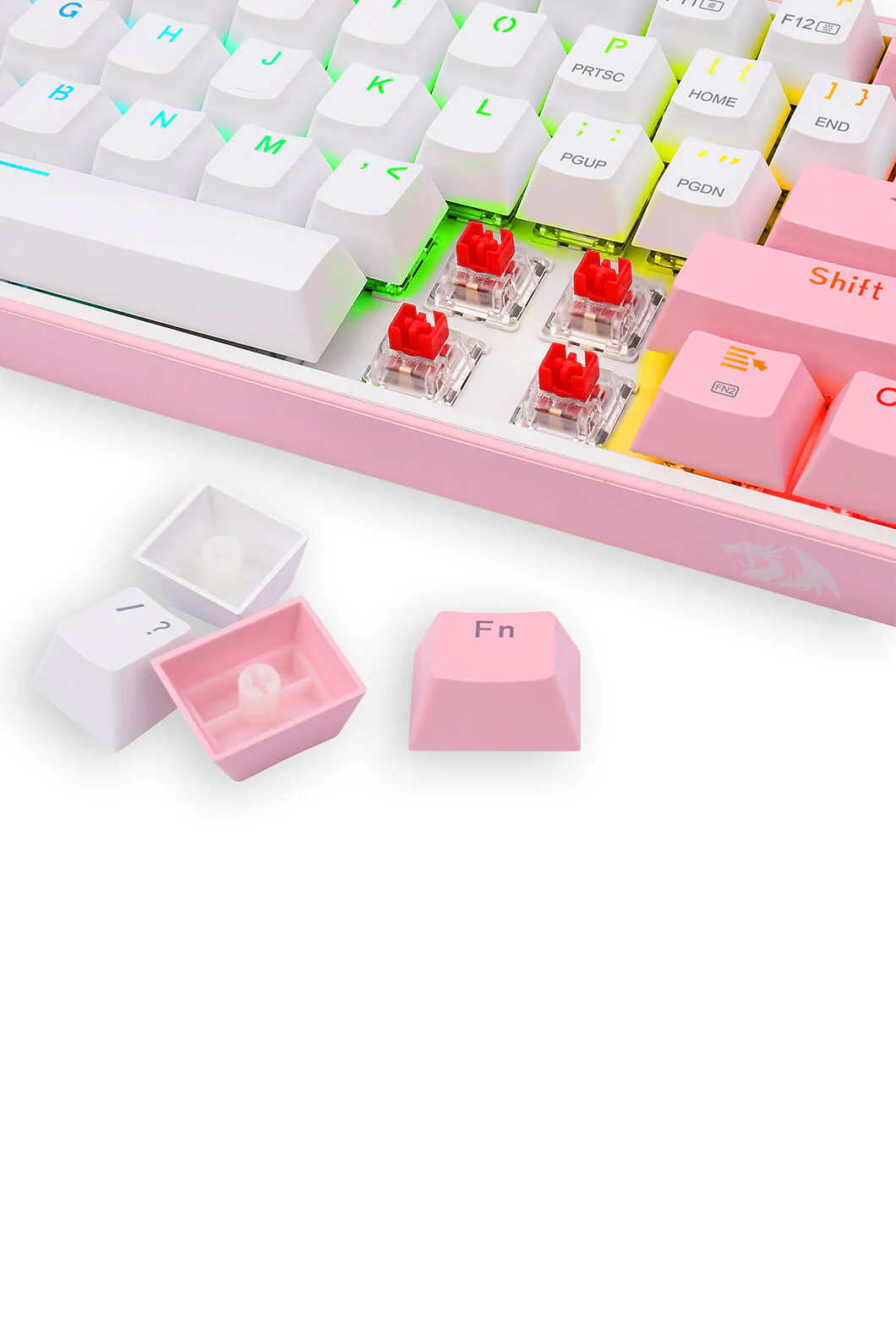 Redragon K616-RGB Fizz Pro White Pink 65% Tri-Mode Wireless Mechanical Gaming Keyboard - Image 18
