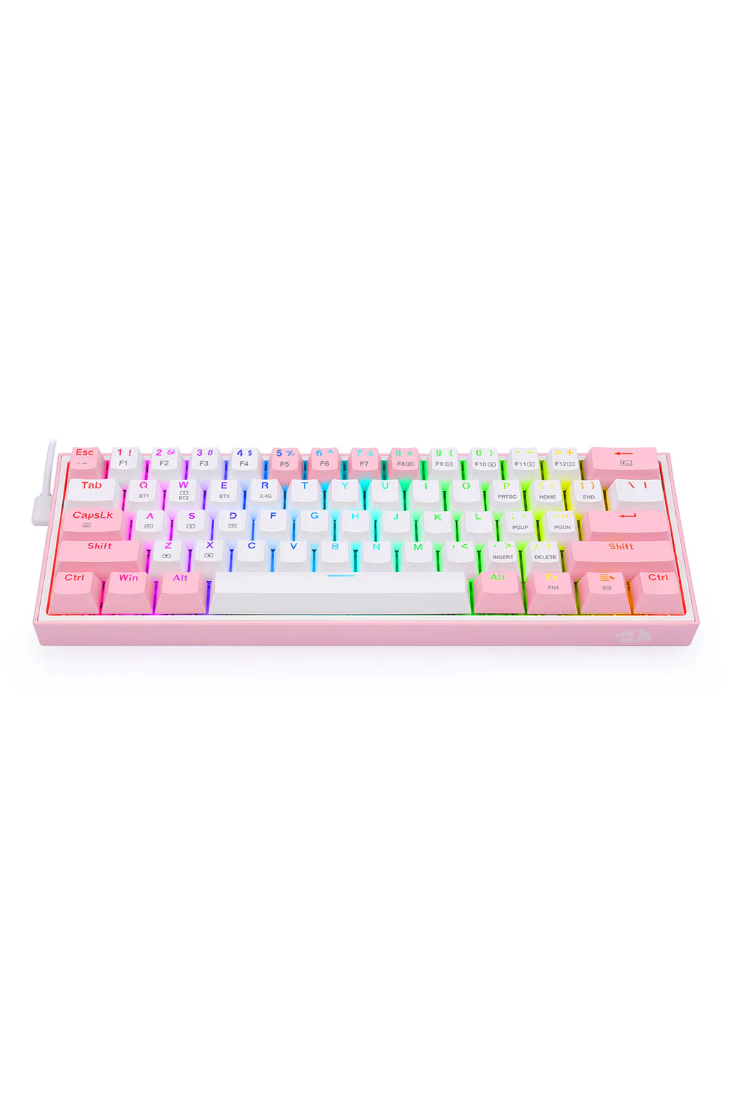 Redragon K616-RGB Fizz Pro White Pink 65% Tri-Mode Wireless Mechanical Gaming Keyboard - Image 4