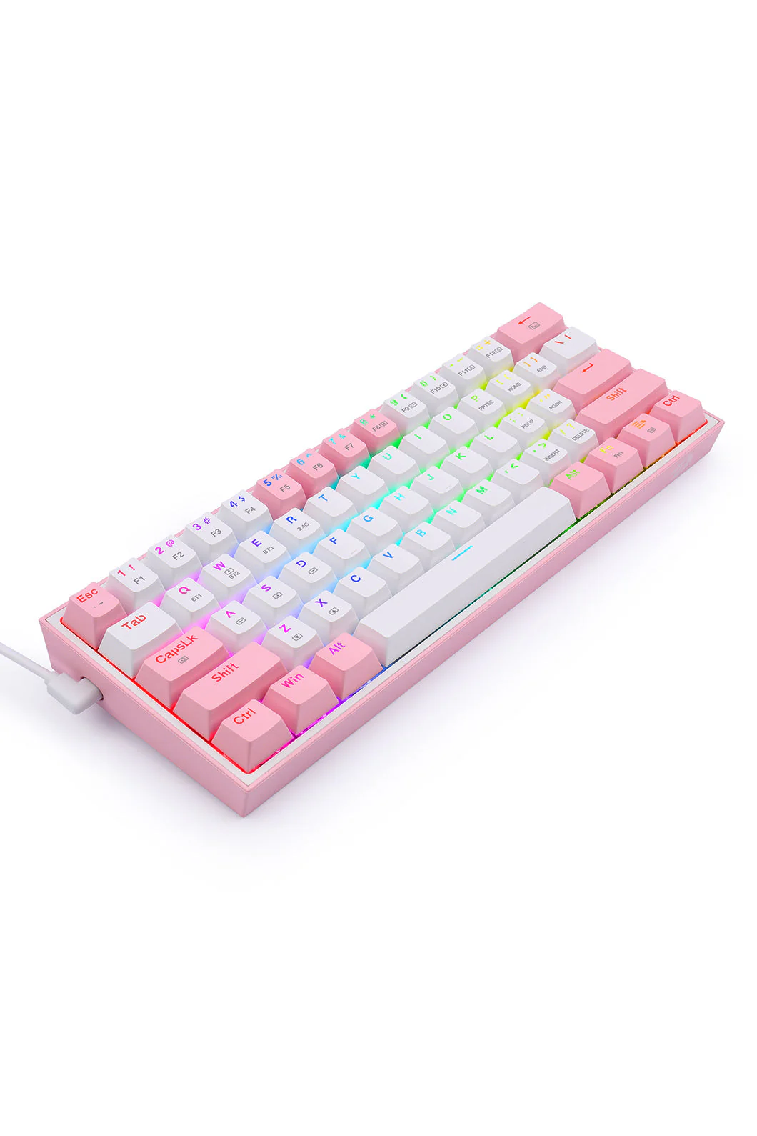 Redragon K616-RGB Fizz Pro White Pink 65% Tri-Mode Wireless Mechanical Gaming Keyboard - Image 5