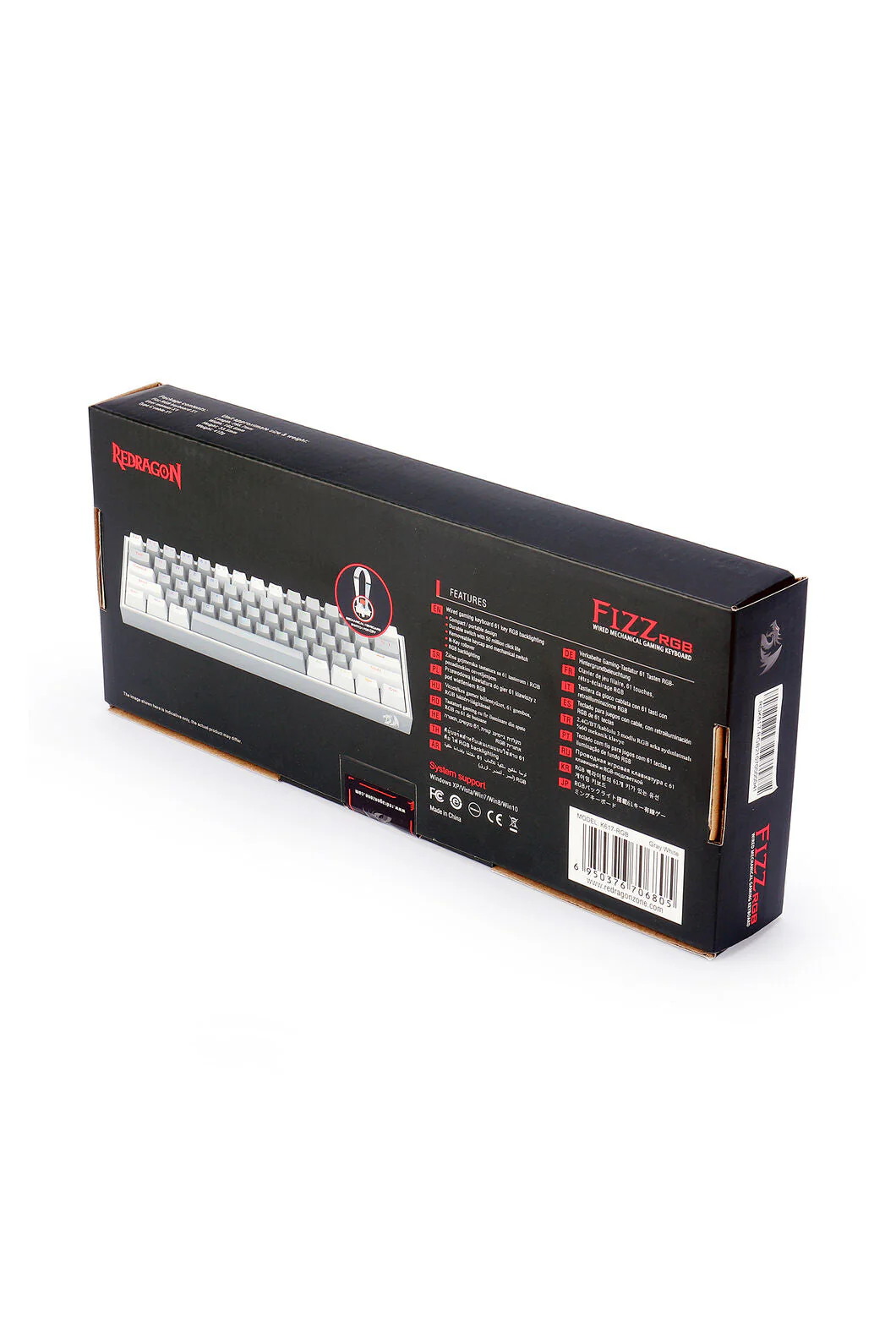 Redragon K617-RGB Fizz Grey/White 60% Wired Mechanical Gaming Keyboard - Image 11
