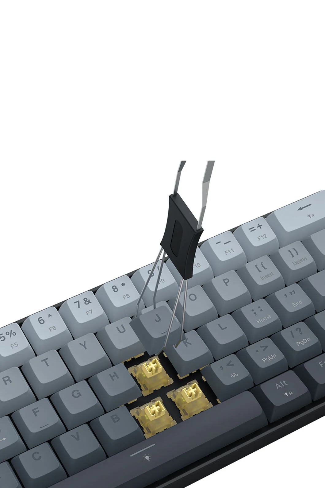 Redragon K617GGB-RGB-MP Fizz Grey 60% Rapid Trigger Magnetic RGB Gaming Keyboard - Image 9