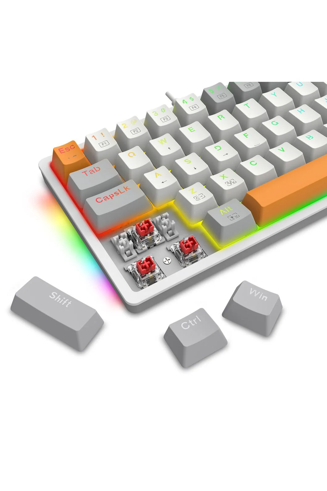 Redragon K642WGO-RGB Akali White 60% Wired Hot-Swappable Mechanical Gaming Keyboard - Image 8