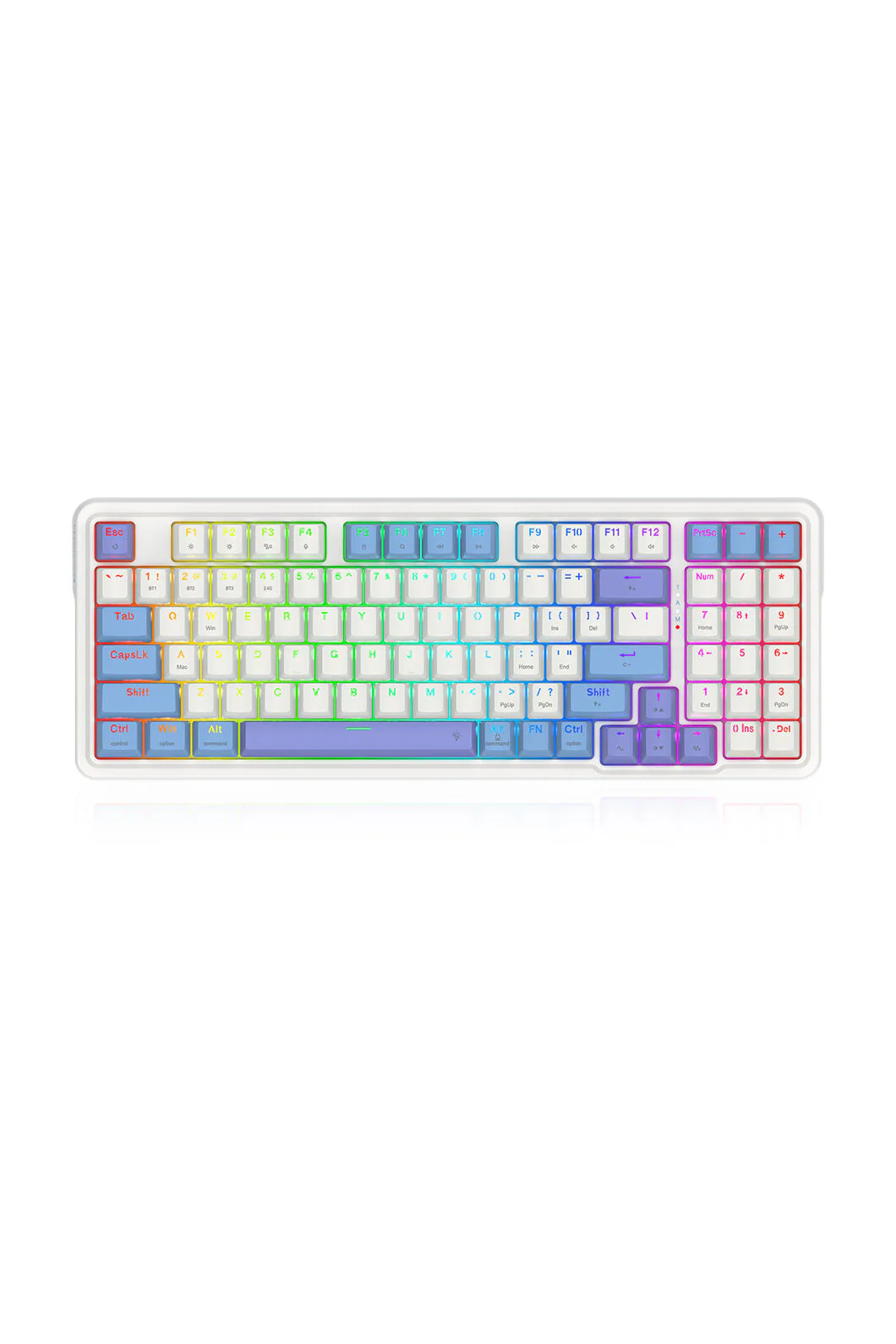 Redragon K664WBP RGB Pro Gloria White Purple 94% Gasket Wireless Mechanical Keyboard
