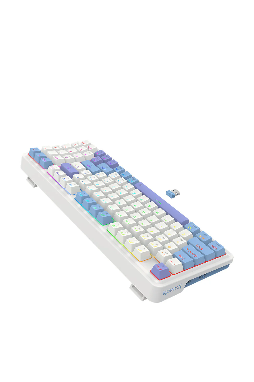 Redragon K664WBP RGB Pro Gloria White Purple 94% Gasket Wireless Mechanical Keyboard - Image 4