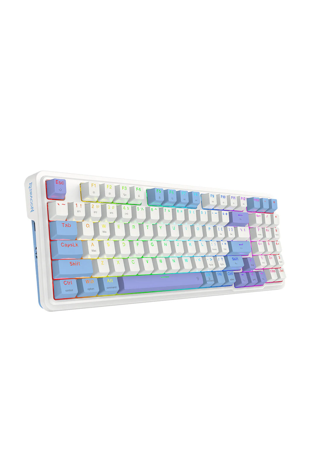 Redragon K664WBP RGB Pro Gloria White Purple 94% Gasket Wireless Mechanical Keyboard - Image 5