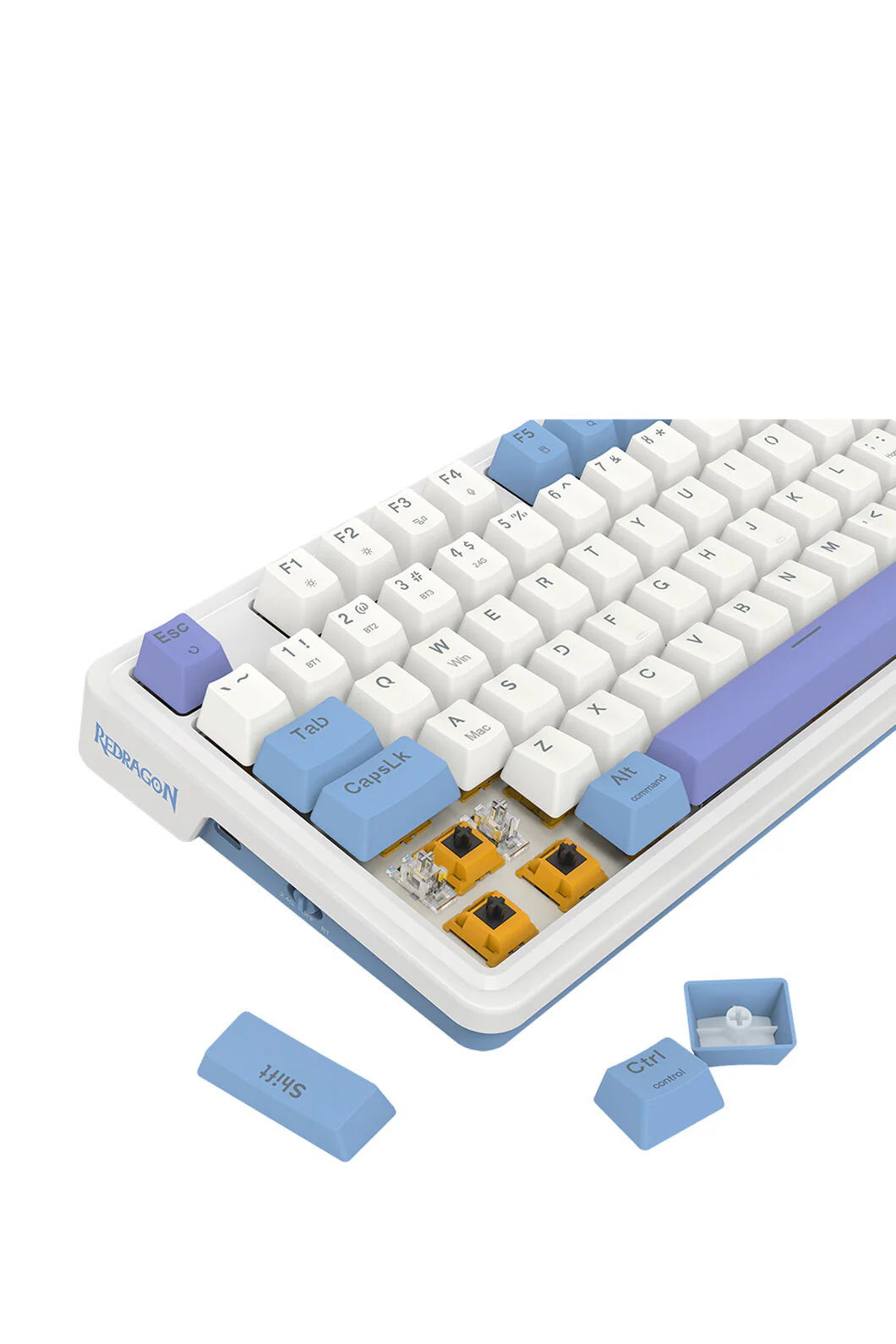 Redragon K664WBP RGB Pro Gloria White Purple 94% Gasket Wireless Mechanical Keyboard - Image 8
