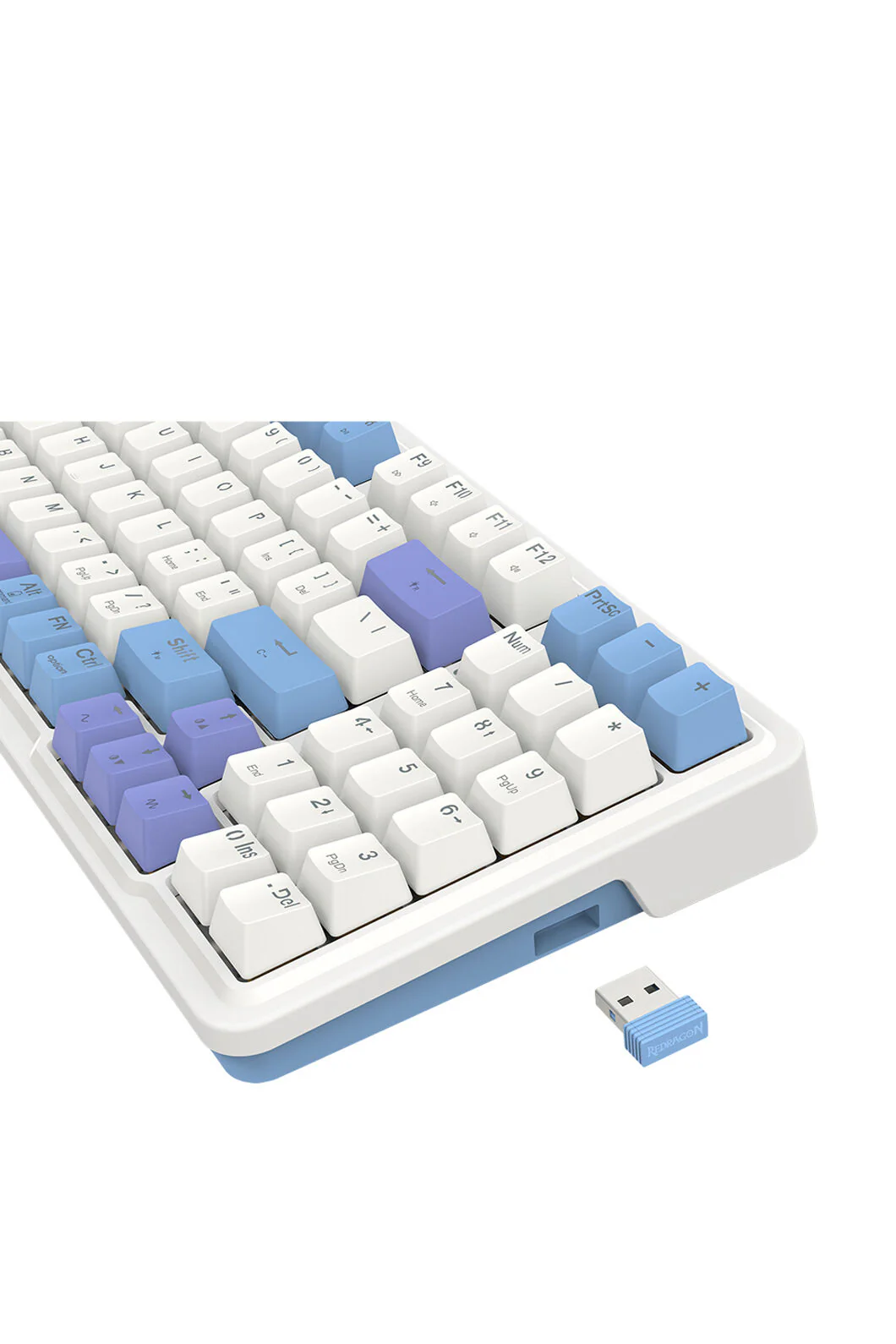 Redragon K664WBP RGB Pro Gloria White Purple 94% Gasket Wireless Mechanical Keyboard - Image 9