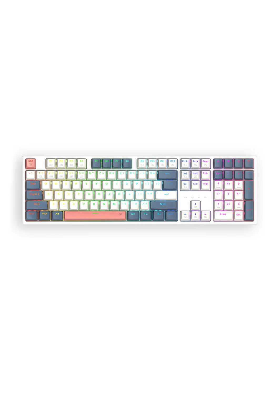 Redragon K668WBO-RGB Trundle KB - White/Blue