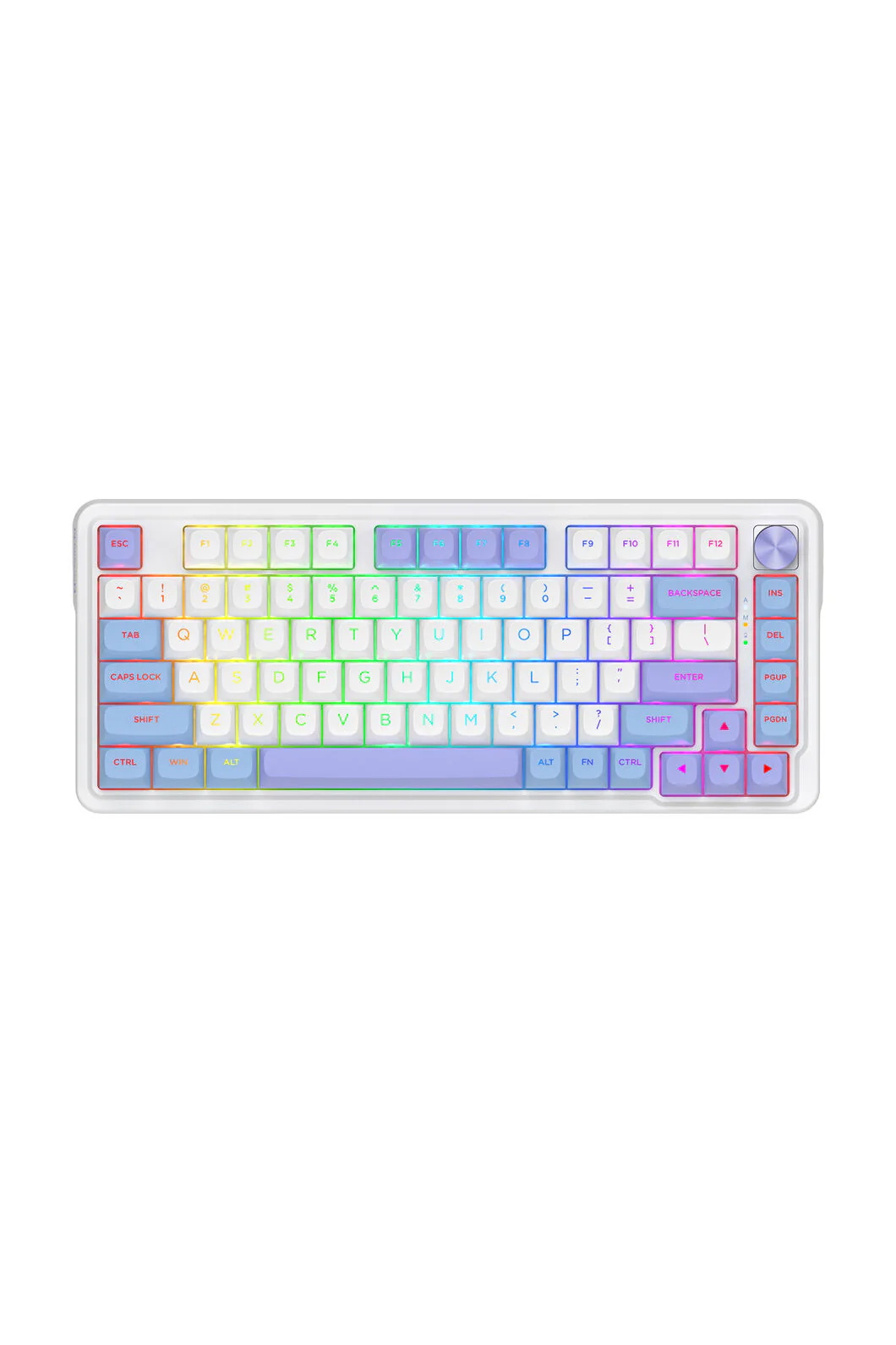 Redragon K673WBP RGB Max White Purple 75% Gasket Wireless Mechanical Keyboard