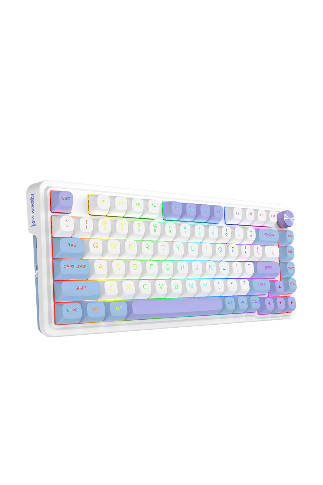 Redragon K673WBP RGB Max White Purple 75% Gasket Wireless Mechanical Keyboard - Image 2