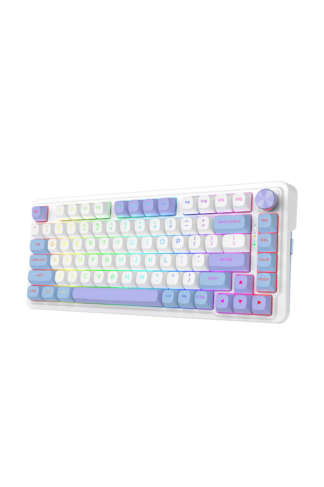 Redragon K673WBP RGB Max White Purple 75% Gasket Wireless Mechanical Keyboard - Image 3