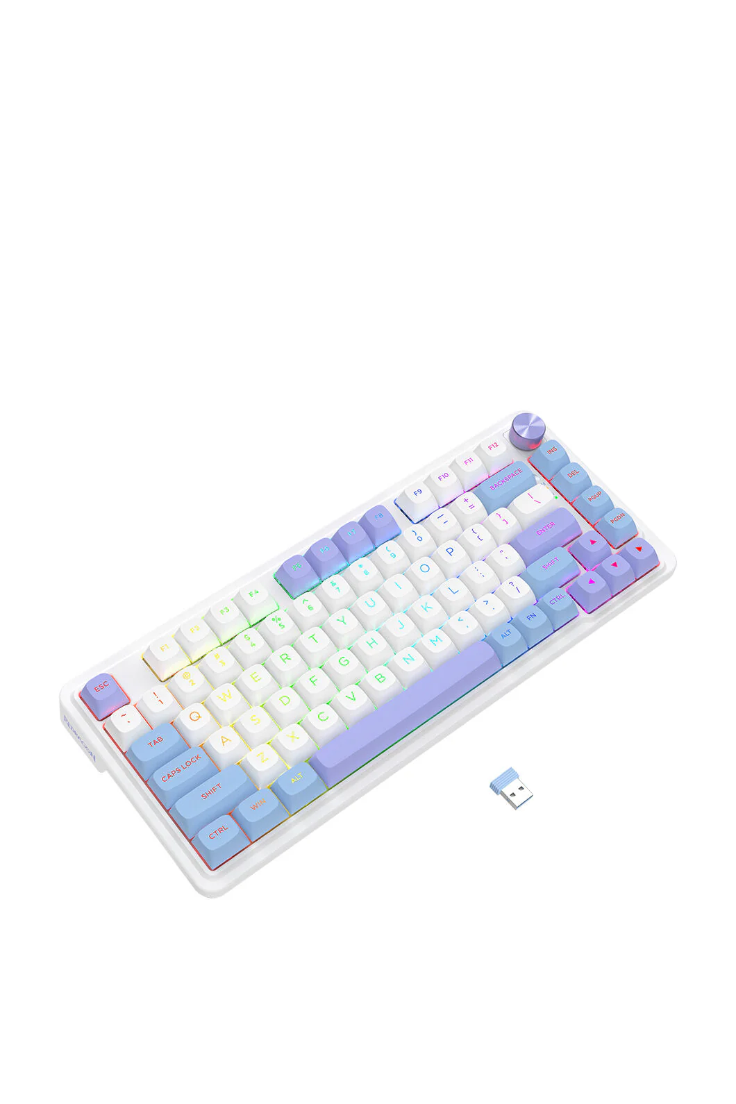 Redragon K673WBP RGB Max White Purple 75% Gasket Wireless Mechanical Keyboard - Image 5