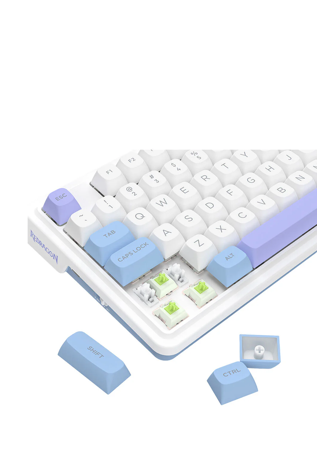 Redragon K673WBP RGB Max White Purple 75% Gasket Wireless Mechanical Keyboard - Image 9