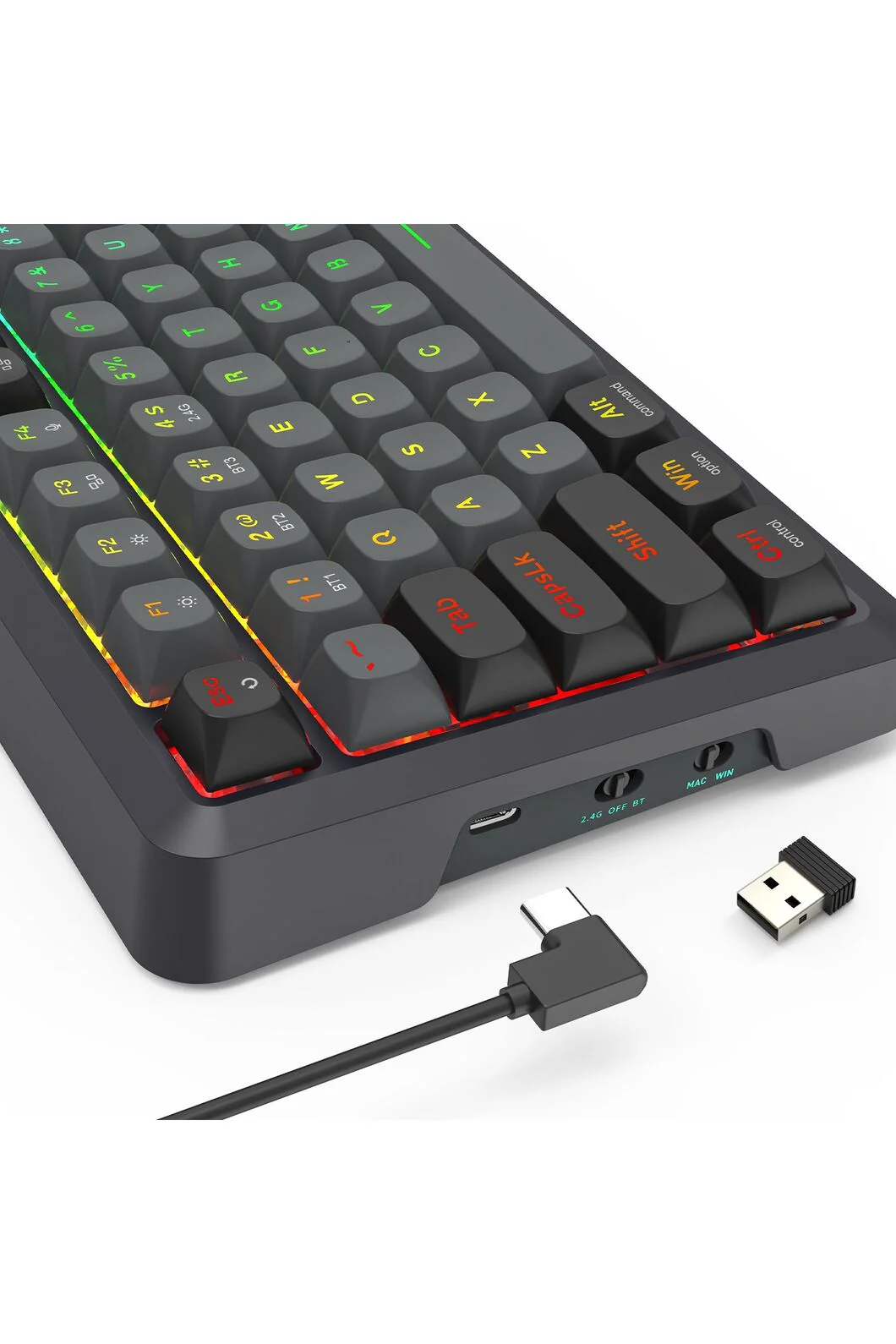 Redragon K688GB RGB Pro Bragi Black Gasket Wireless Mechanical Keyboard - Image 7