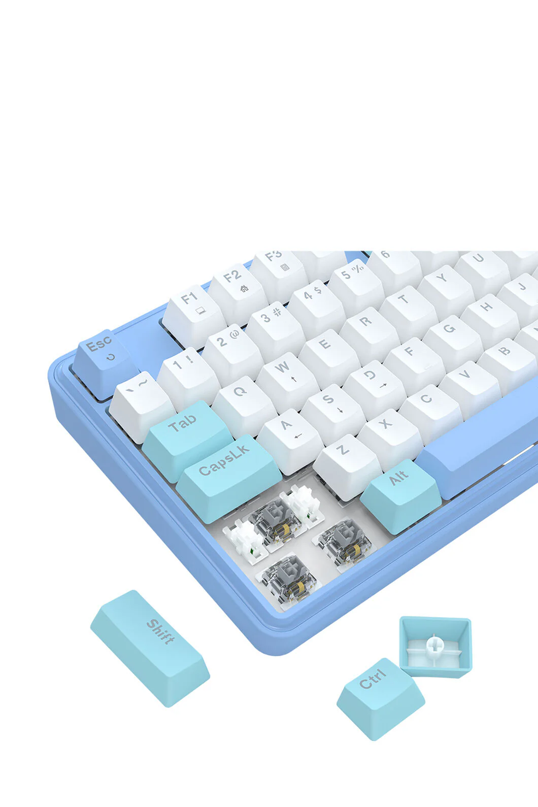 Redragon K707WBB RGB S.Blade White/Blue TKL Gasket Mounted Linear Gaming Keyboard - Image 8