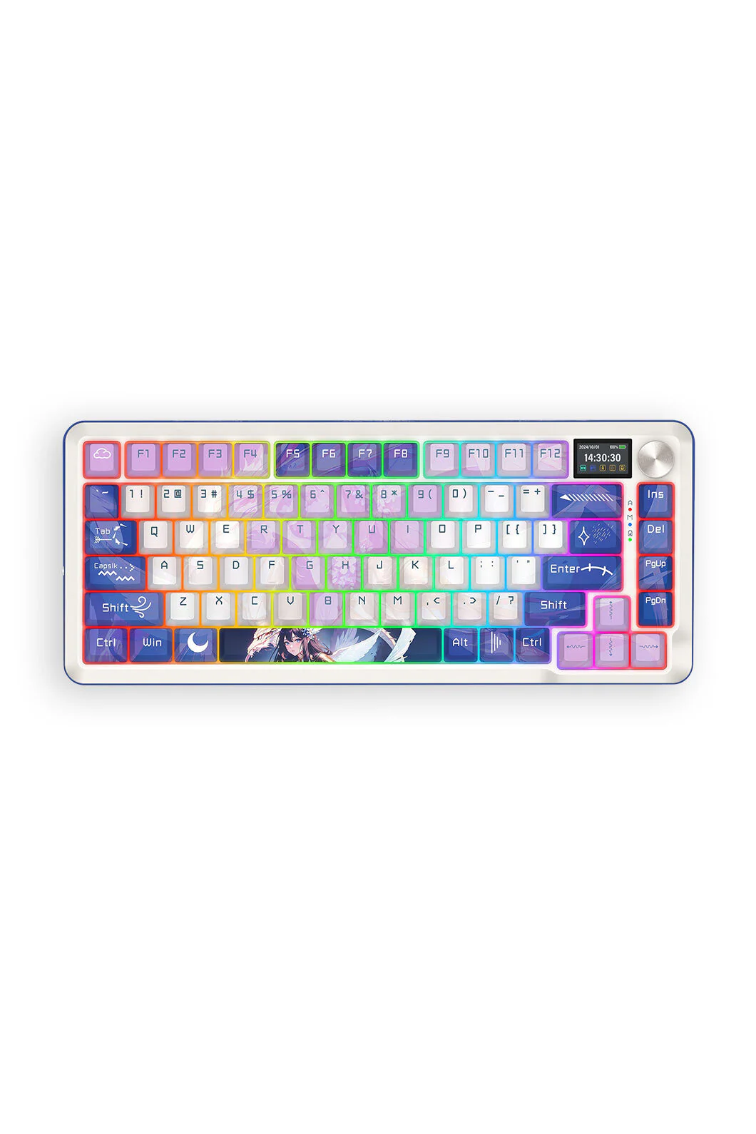 Redragon K708AK-RGB Pro Fleact Purple 75% LCD Mechanical Keyboard