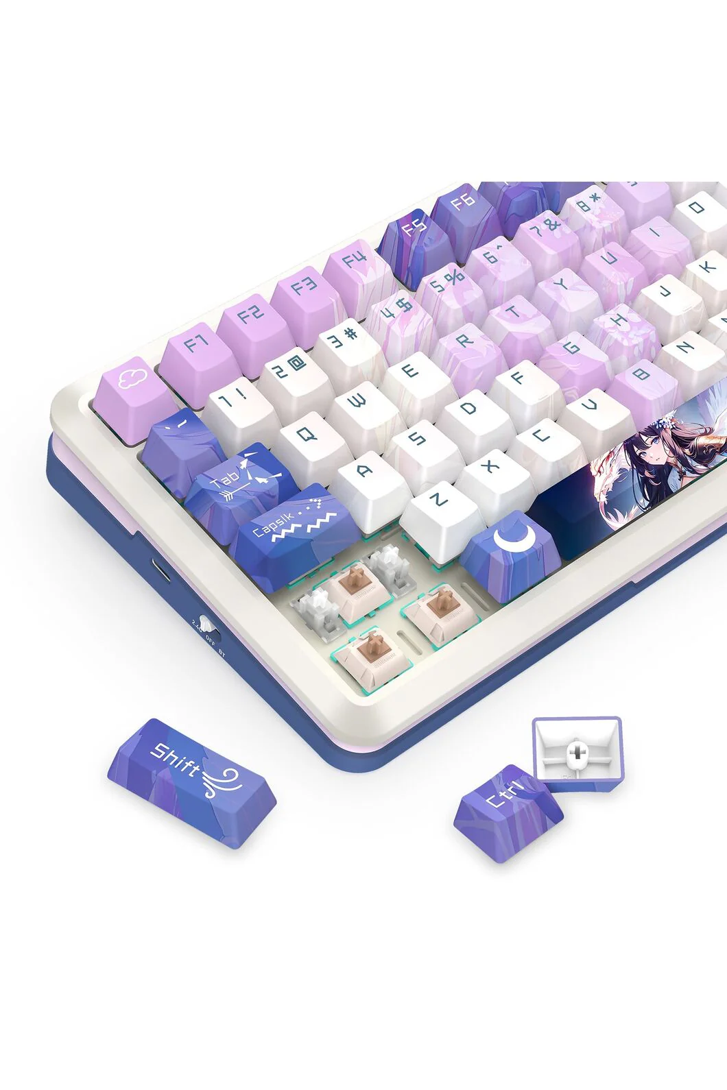 Redragon K708AK-RGB Pro Fleact Purple 75% LCD Mechanical Keyboard - Image 10
