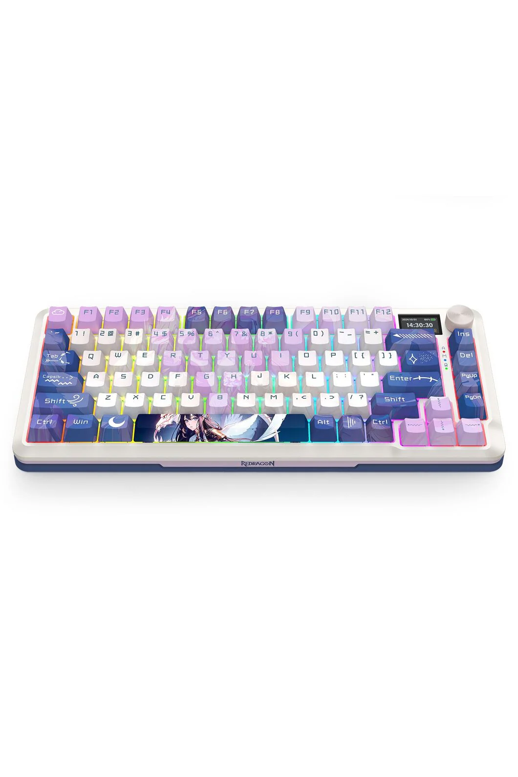 Redragon K708AK-RGB Pro Fleact Purple 75% LCD Mechanical Keyboard - Image 3