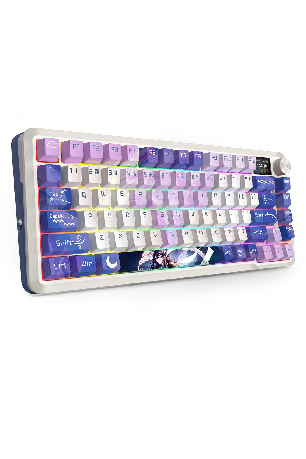 Redragon K708AK-RGB Pro Fleact Purple 75% LCD Mechanical Keyboard - Image 6