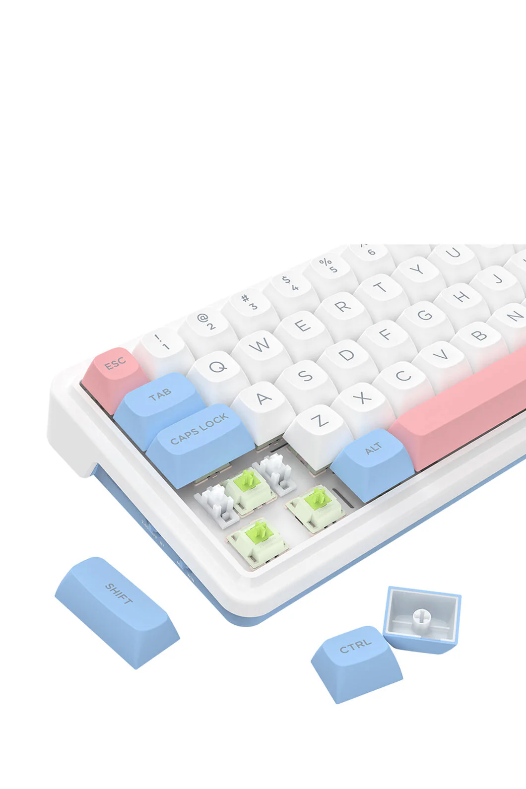 Redragon K709WBP RGB Pro Nova White/Blue/Pink 65% Wireless Gasket Gaming Keyboard - Image 8