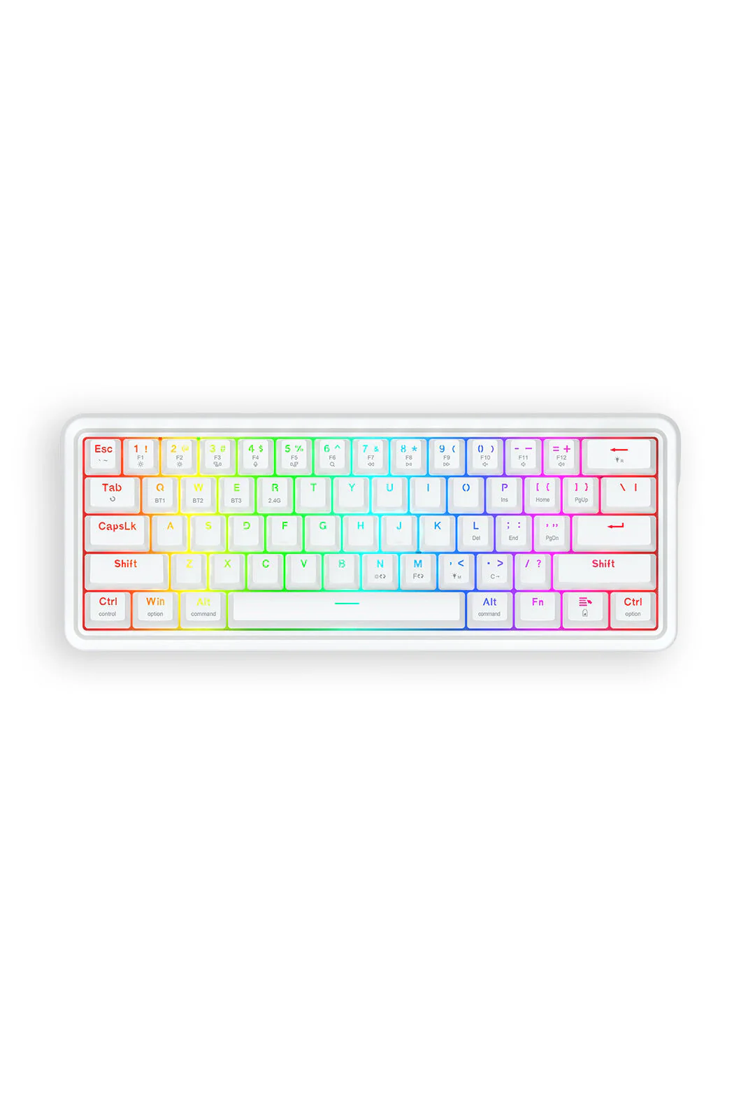 Redragon K730W RGB Pro Draconic V2 White 60% Gasket Wireless Mechanical Keyboard