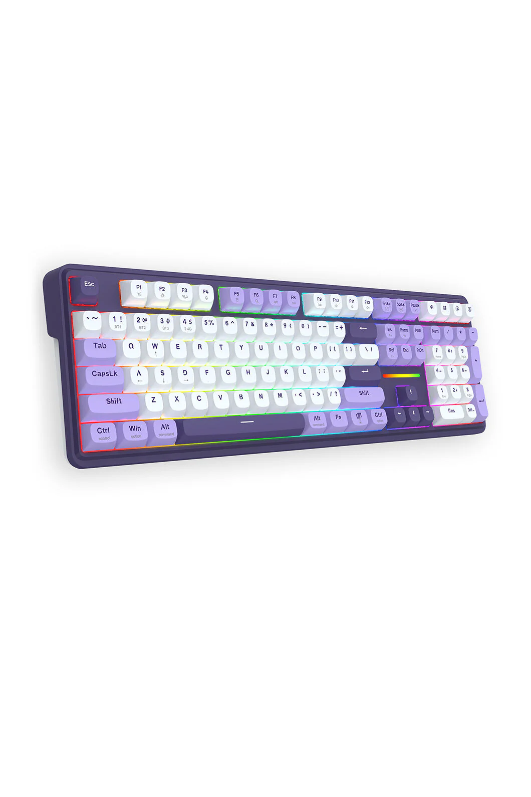 Redragon K745 PRO ANTONIUM Blue/Purple 108 Keys Gasket Tri-Mode Mechanical Keyboard - Image 3