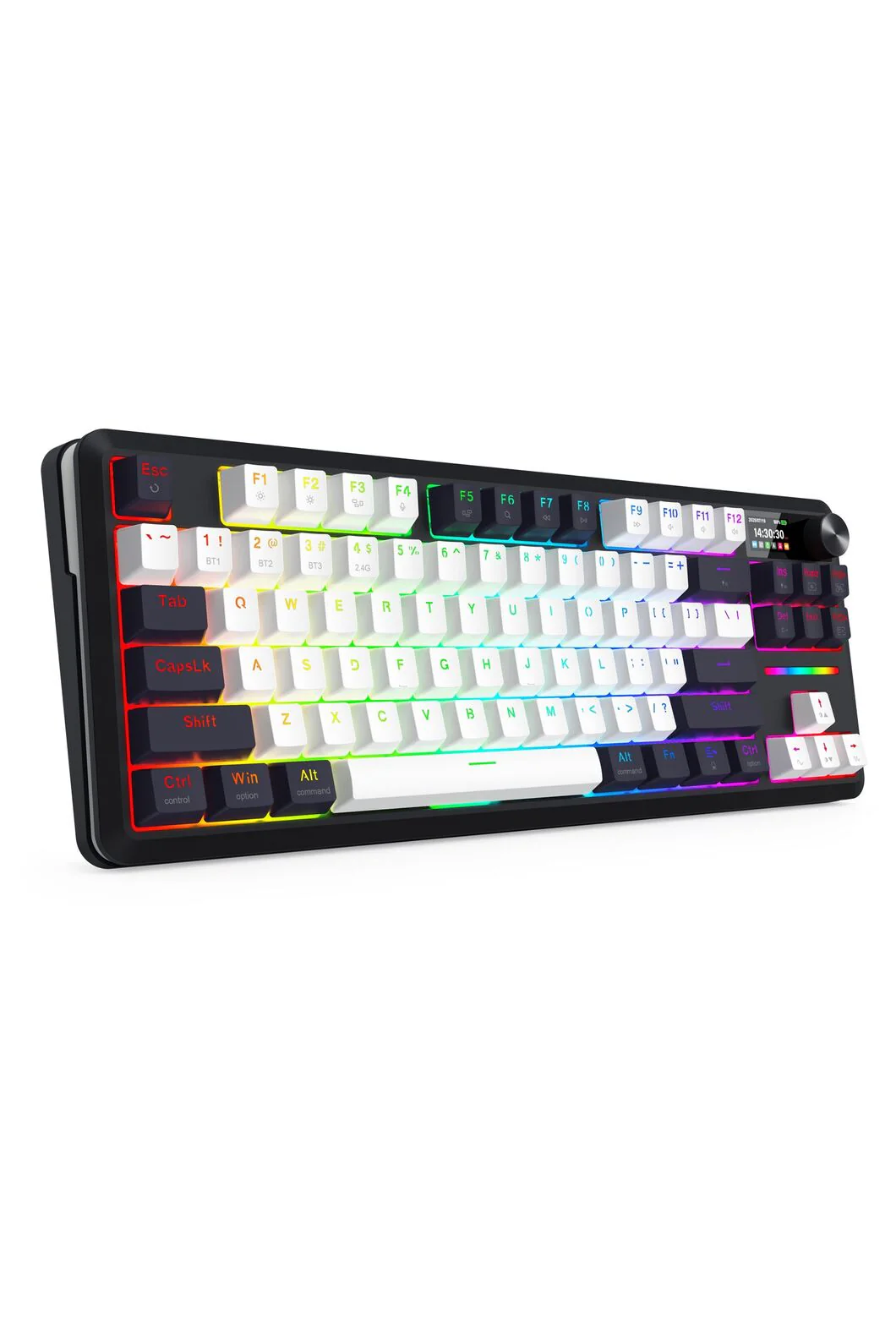 Redragon K746WB RGB Pro Wildslash LCD Black 84-Key Gasket Wireless Mechanical Keyboard - Image 5