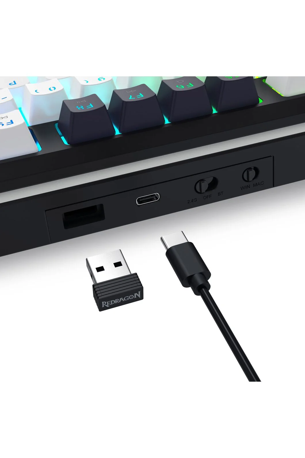 Redragon K746WB RGB Pro Wildslash LCD Black 84-Key Gasket Wireless Mechanical Keyboard - Image 7