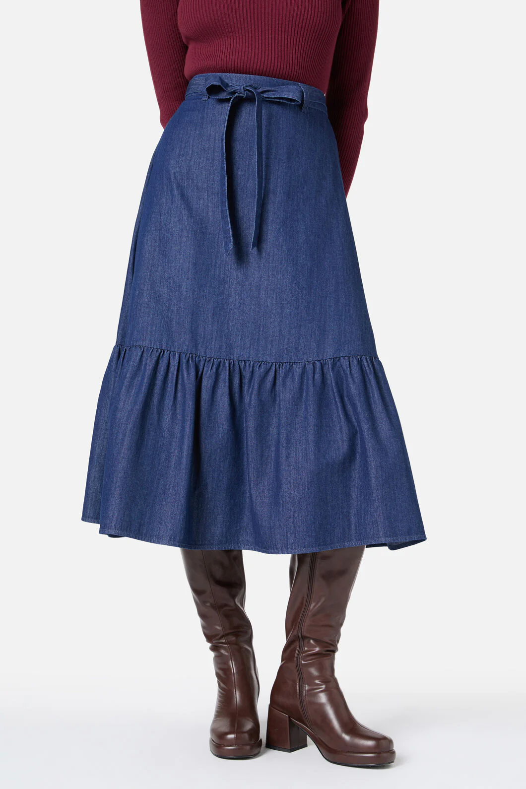 Kara Denim Midi Skirt - Image 2