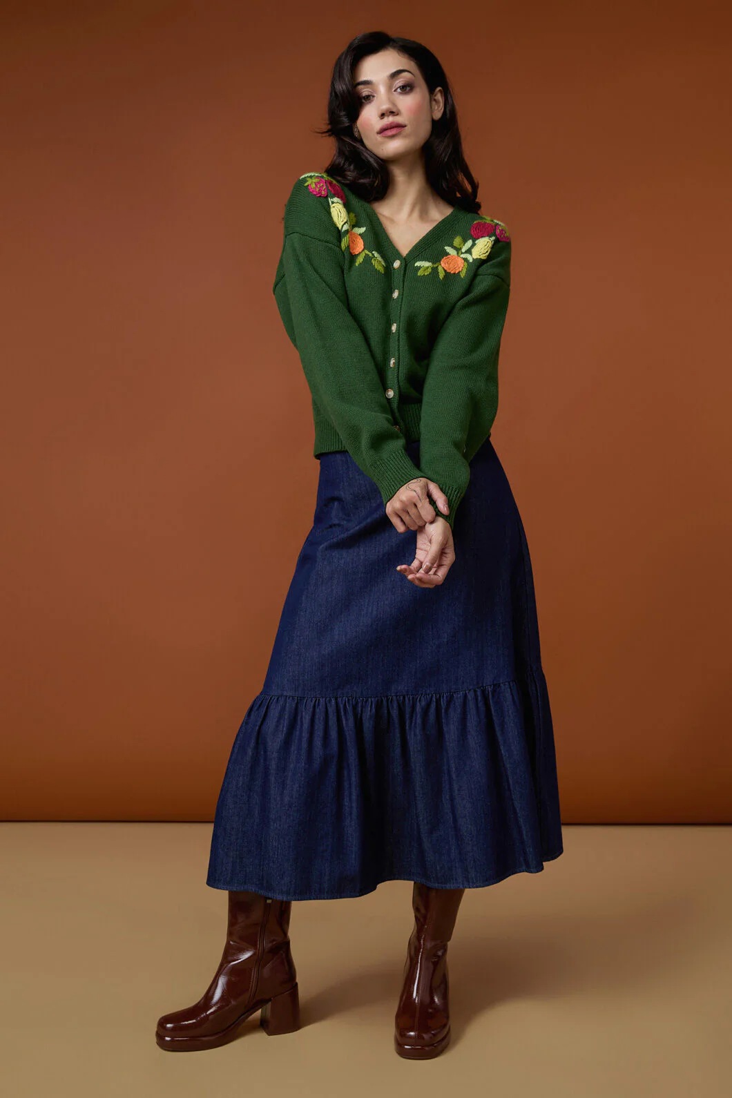 Kara Denim Midi Skirt - Image 7