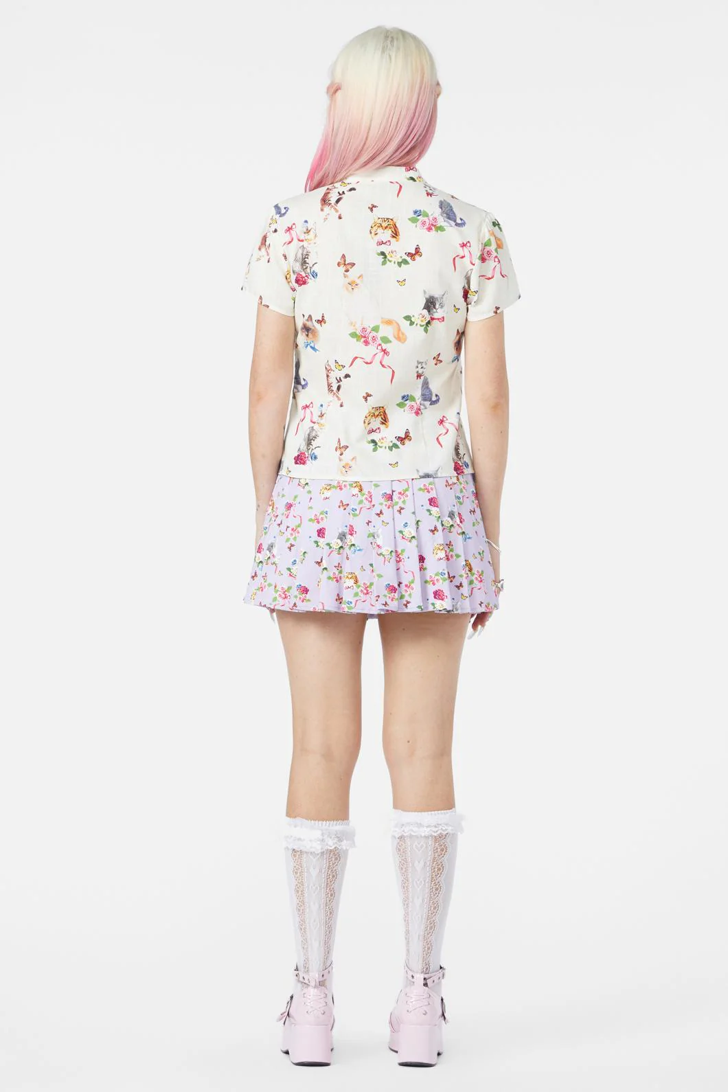 Kitsch Kitty Print Blouse - Image 4
