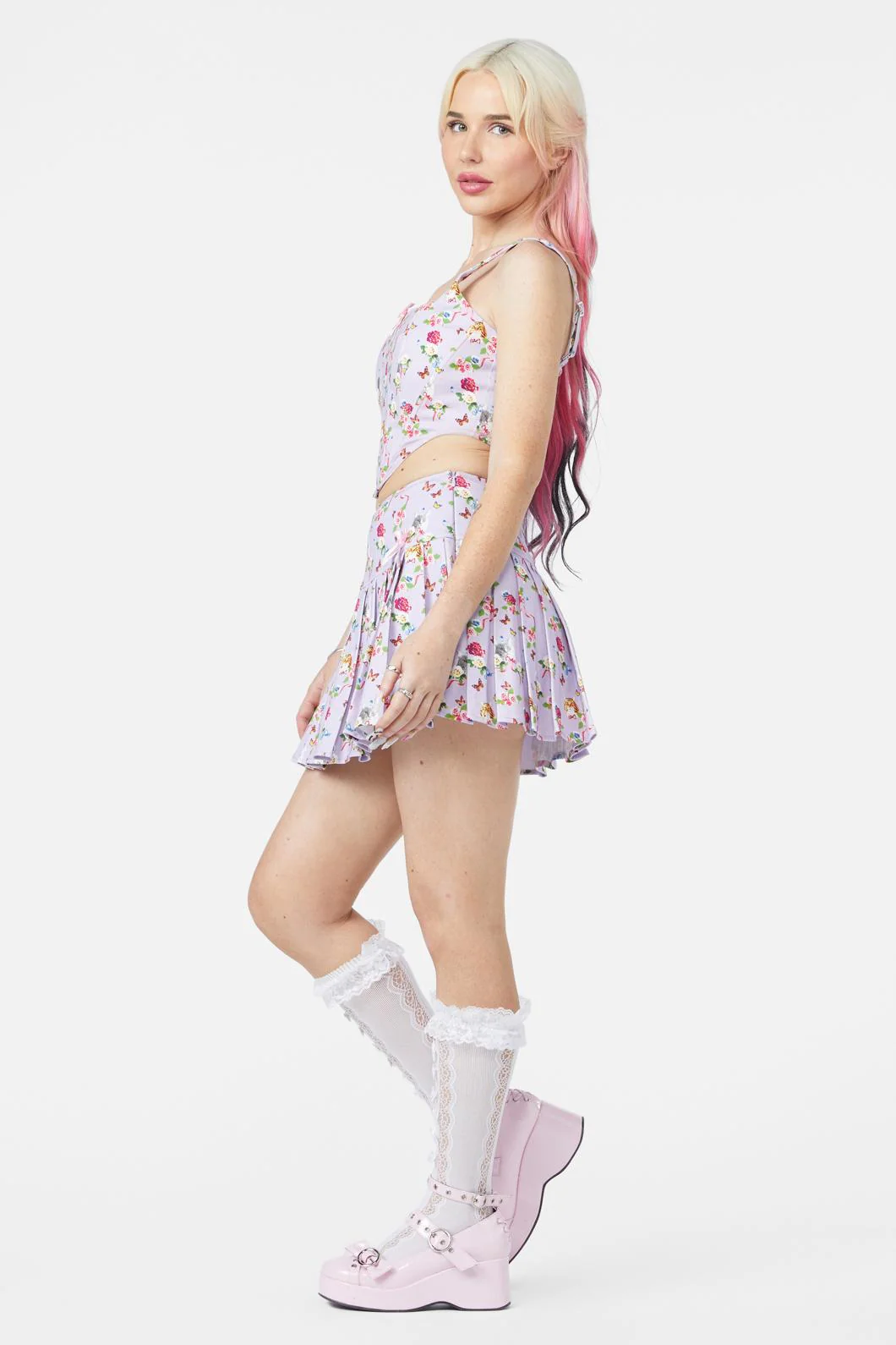 Kitsch Kitty Print Corset Top - Image 4