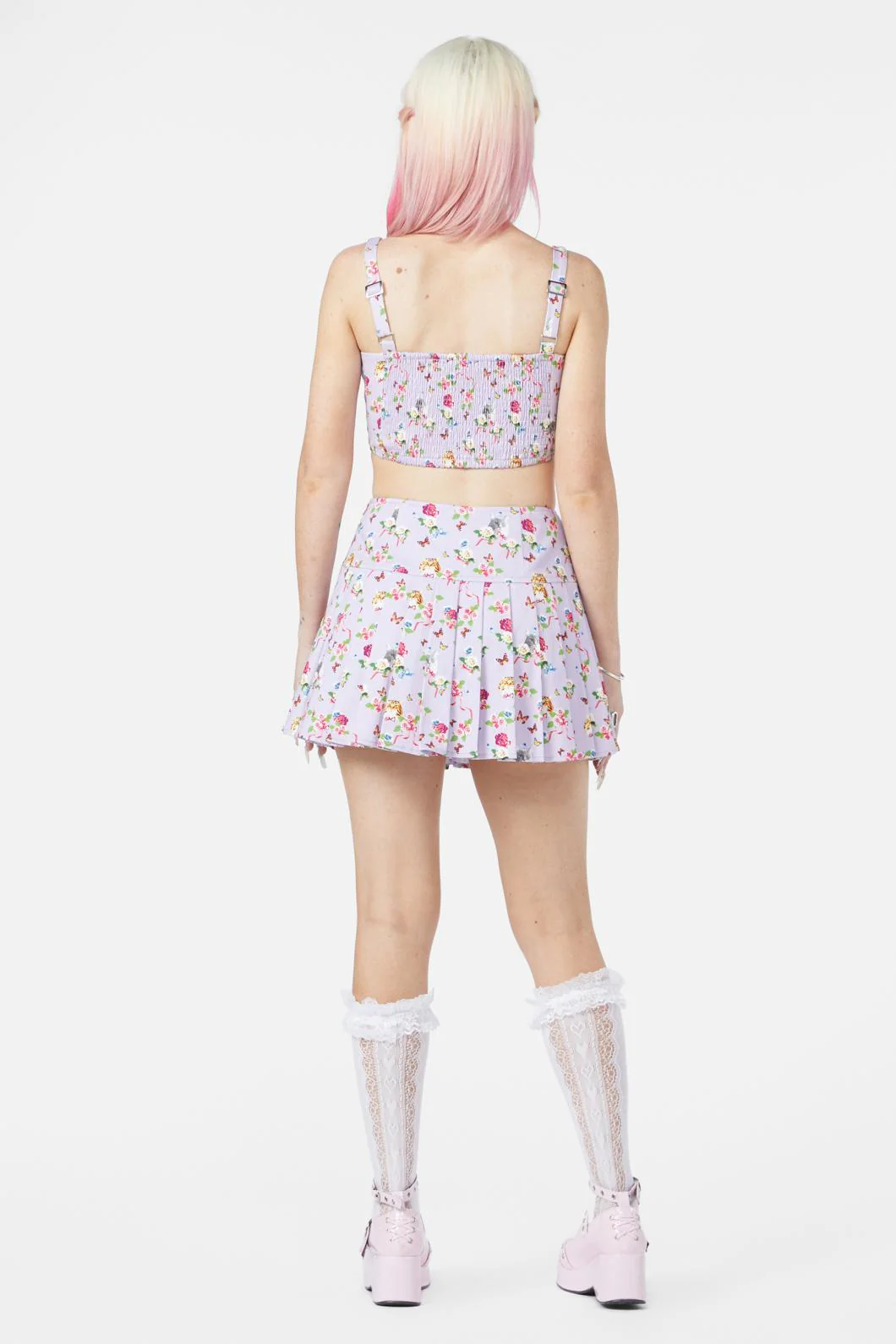 Kitsch Kitty Print Corset Top - Image 5