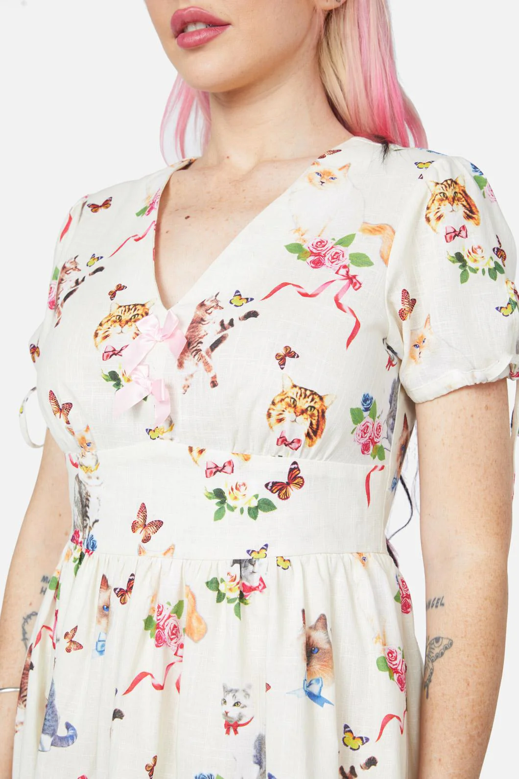 Kitsch Kitty Print Dress - Image 10