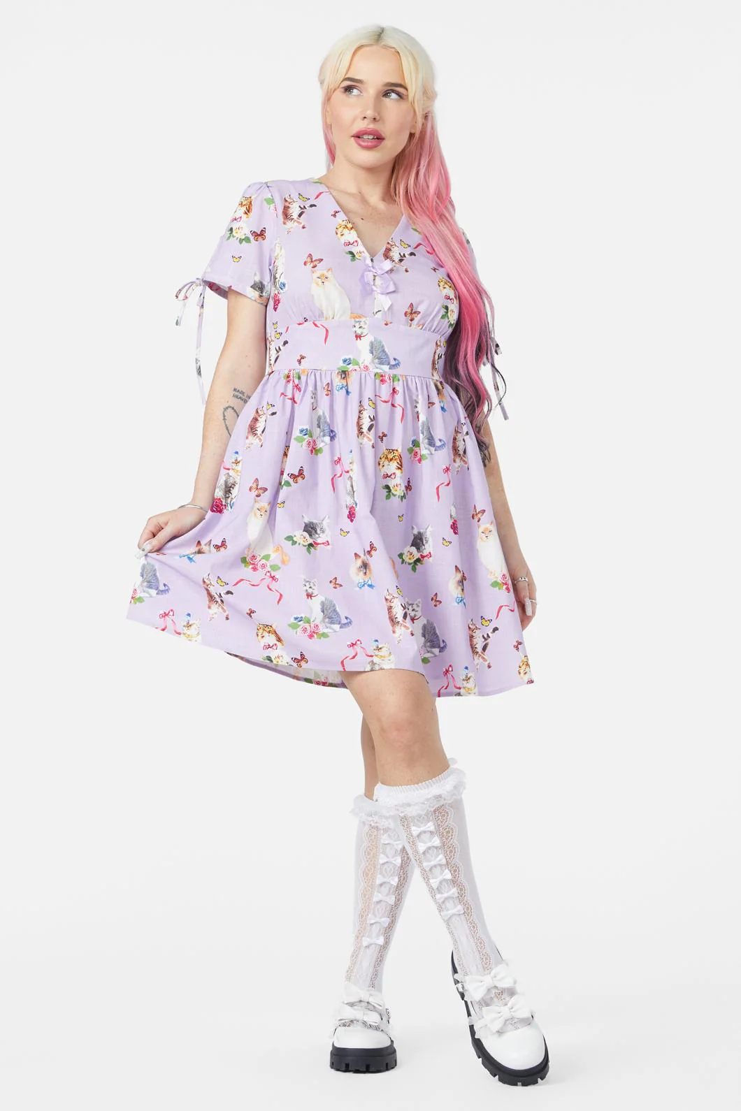 Kitsch Kitty Print Dress - Image 2