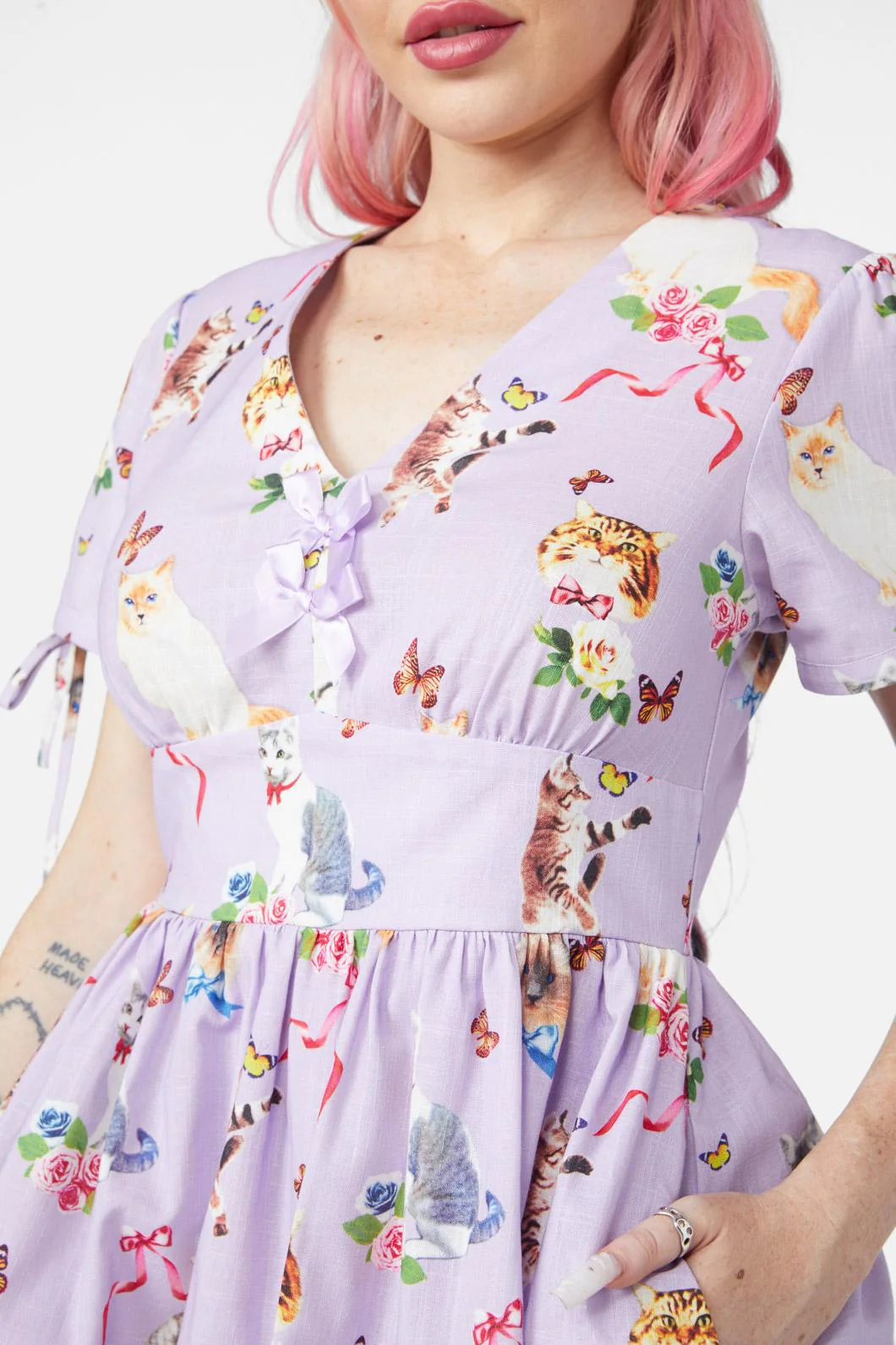 Kitsch Kitty Print Dress - Image 5